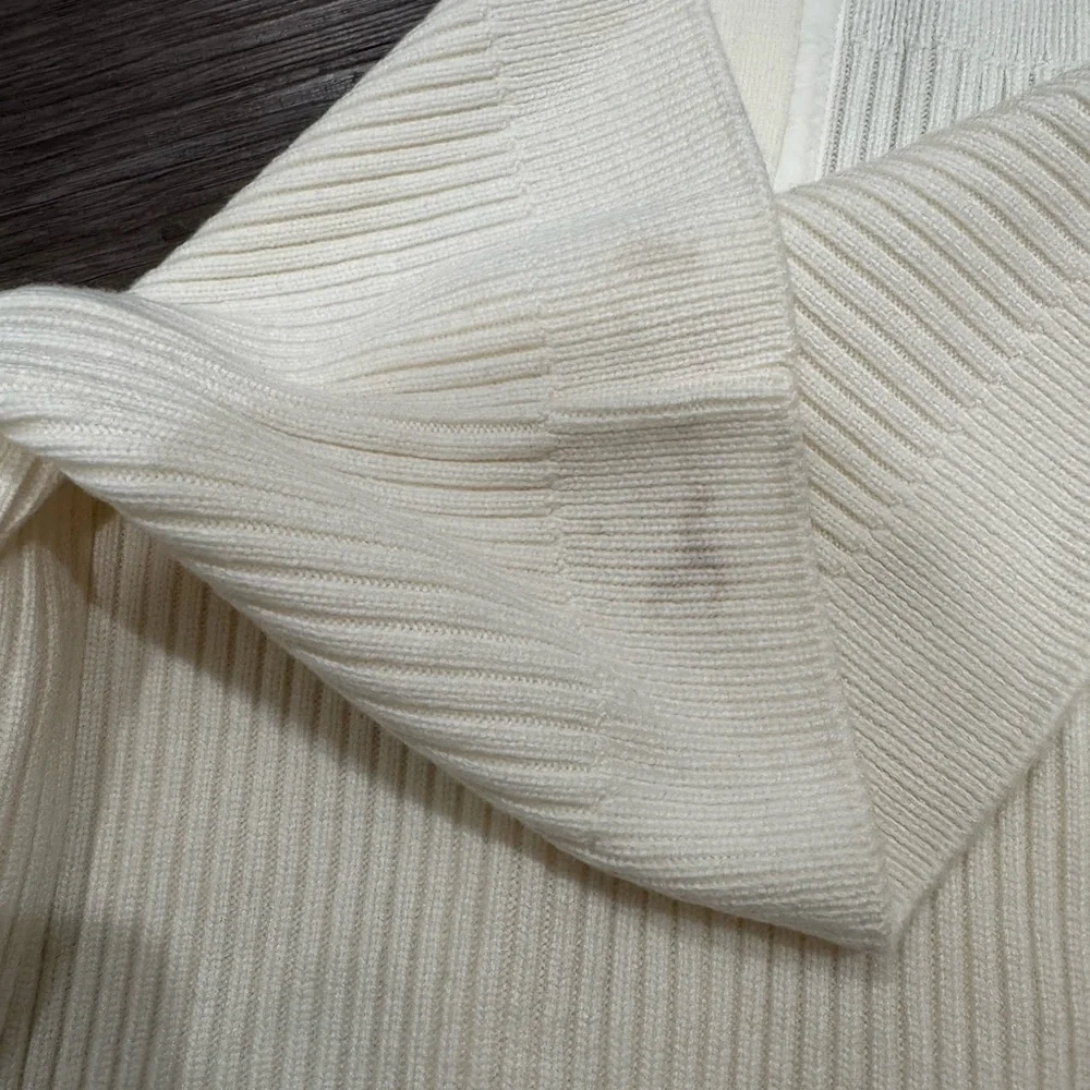 Moncler Cardigan Tricot White Zip Up Knitted Sweater Cardigan